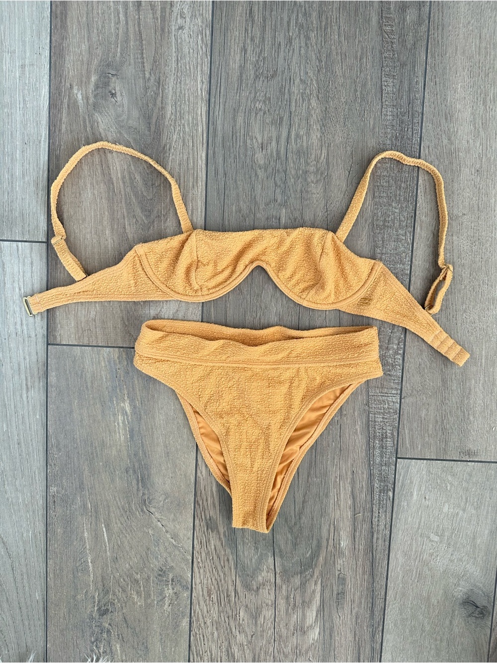 Billabong Textured Orange Bikini Set